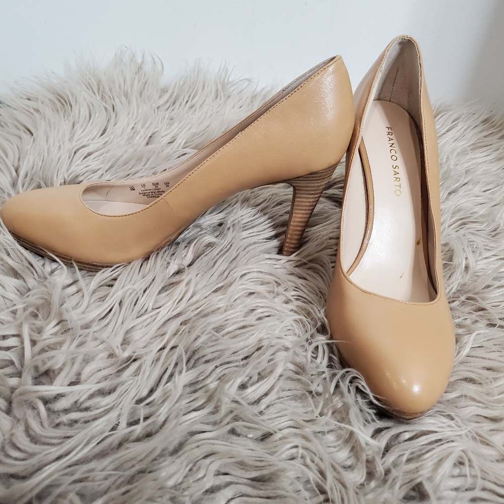 FRANCO SARTO tan leather pumps